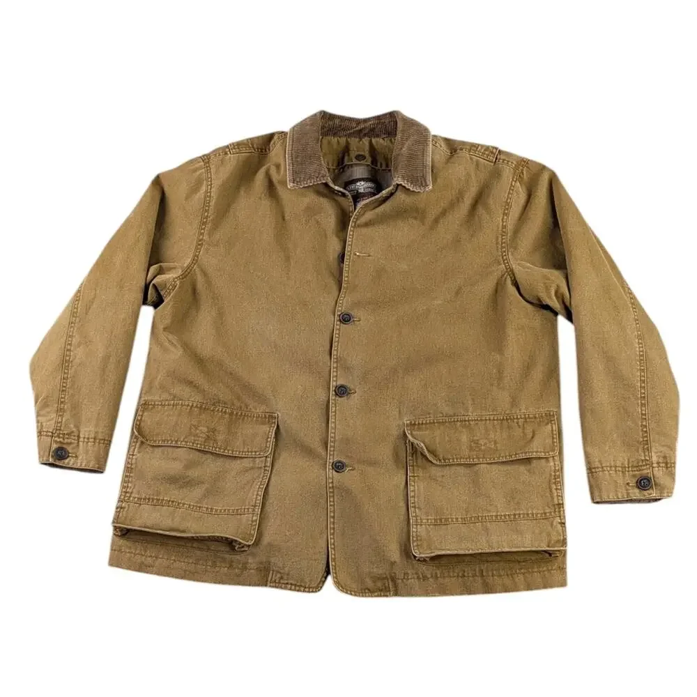 Levi’s Canvas Barn Coat Chore Jacket Flannel Lined Corduroy Collar Men’s L  F319